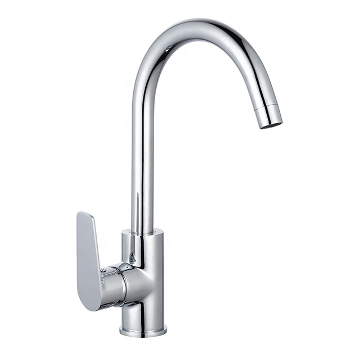 Single handle deck Stainless Steel Brushed long handle kitchens taps sink faucet