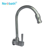 Brushed Zinc Alloy Single handle Kitchen Sink Faucets Hot And Cold Water